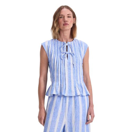 Sportscraft Ariana Pintuck Linen Blouse